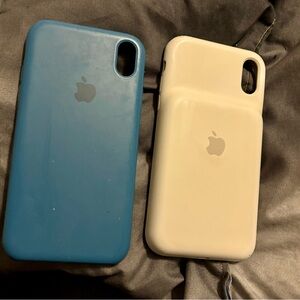 2 iPhone XR cases.  The white case is XR charging case